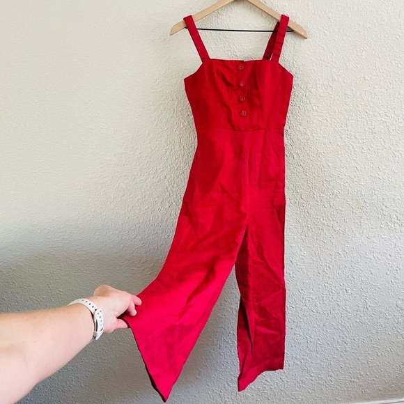 STAUD Pants - STAUD Bay Cropped Red Jumpsuit